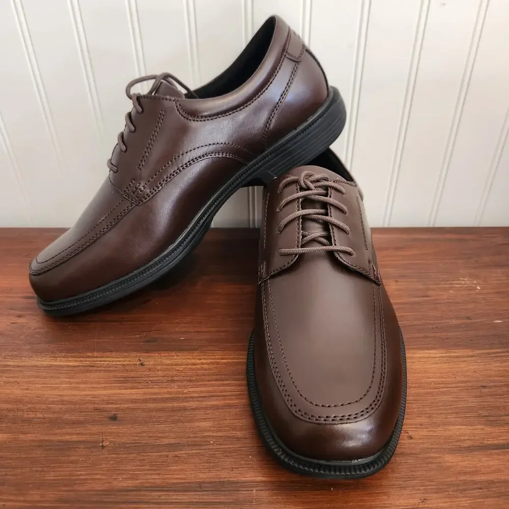 Nunn Bush Men's Size 11 Wide Fit Kore Dark Brown Comfort Dress‎ Shoes New